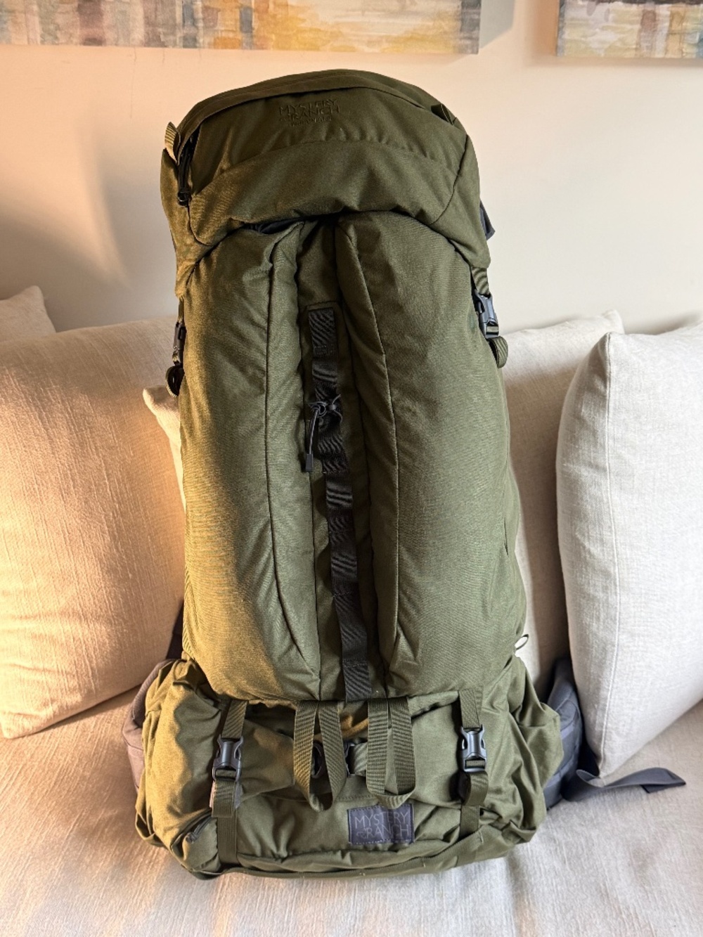 Mystery Ranch Terraplane expedition pack and rain cover